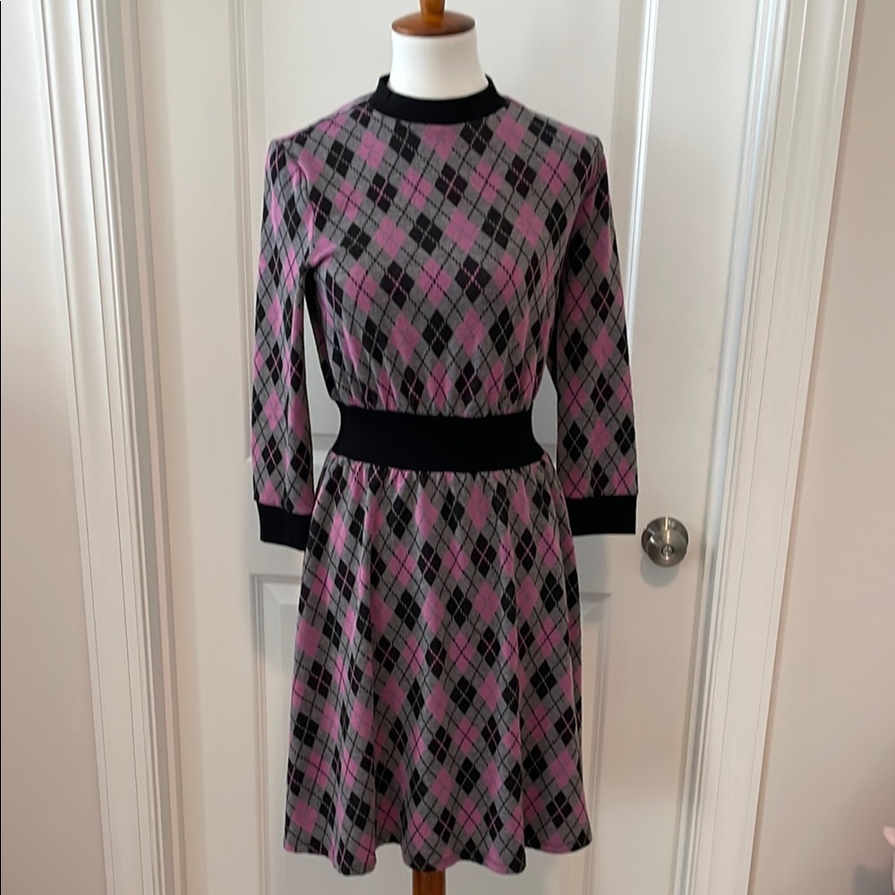 Unique Vintage Argyle Sweater Dress ♦️